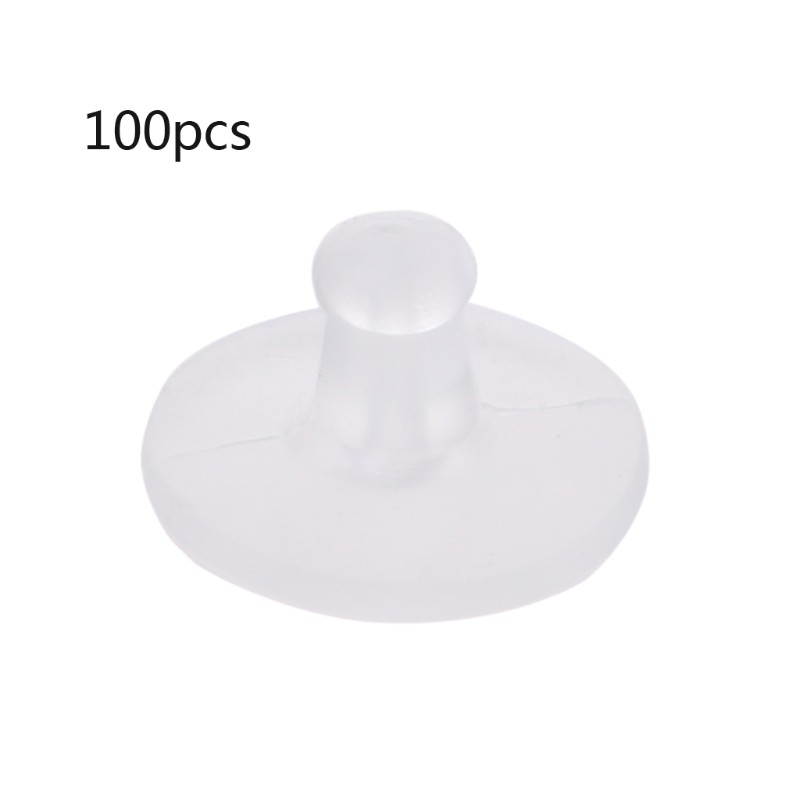 Set 100 nút chốt khuyên tai bằng cao su trong suốt