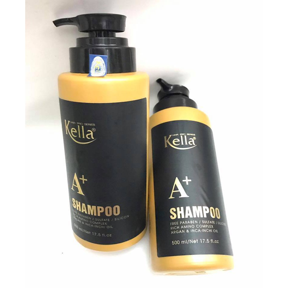 Bộ dầu gội dầu xả phục hồi Kella A+ Premium Inca Inchi 500ml x 2  phục hồi tóc nát ,tái tạo biểu bì tóc khoẻ