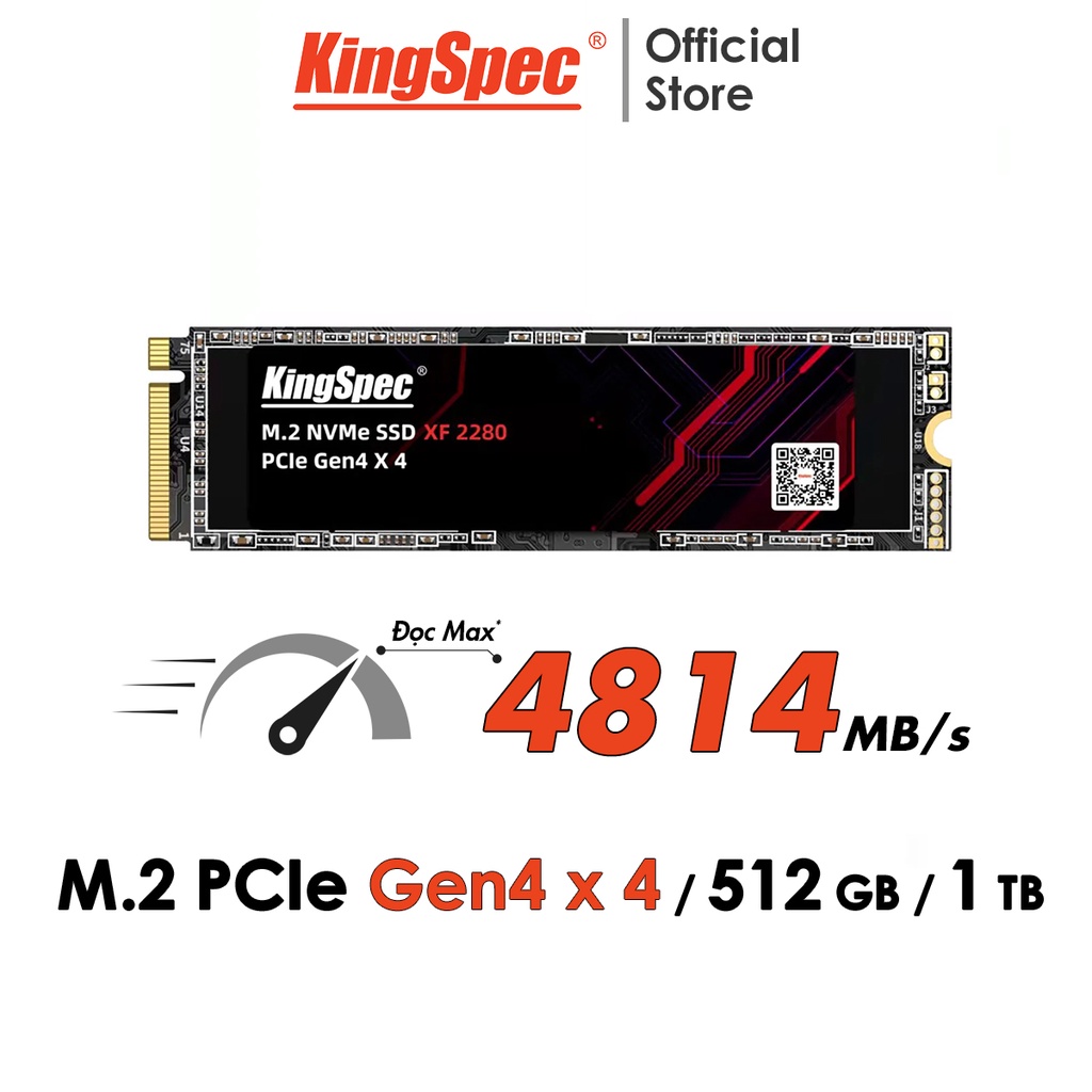 Ổ cứng SSD KingSpec M2 NVMe PCIe Gen4 x 4 , 512GB / 1TB | XF 512 , XF 1TB - Hàng Chính Hãng