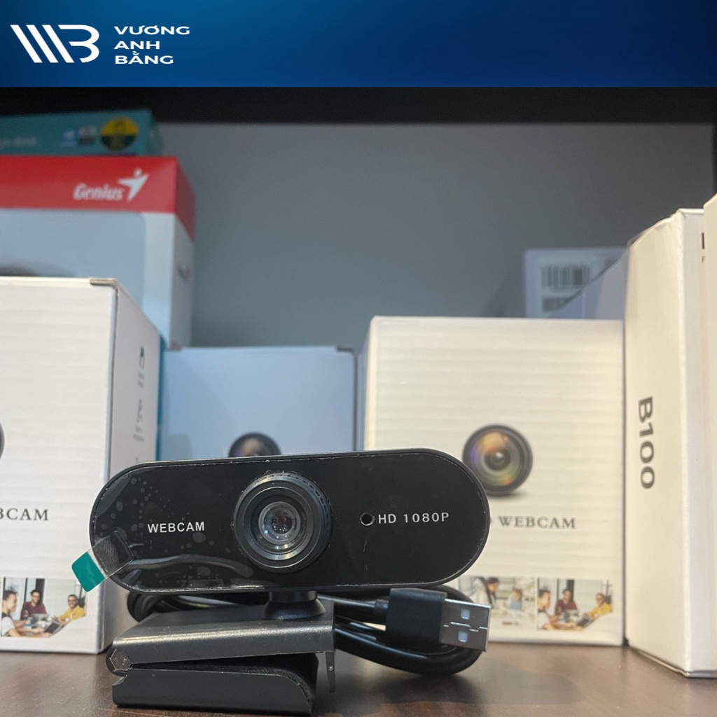 Webcam kẹp 1080P Full HD học online, họp trực tuyến- điều chỉnh sắc nét bằng tay