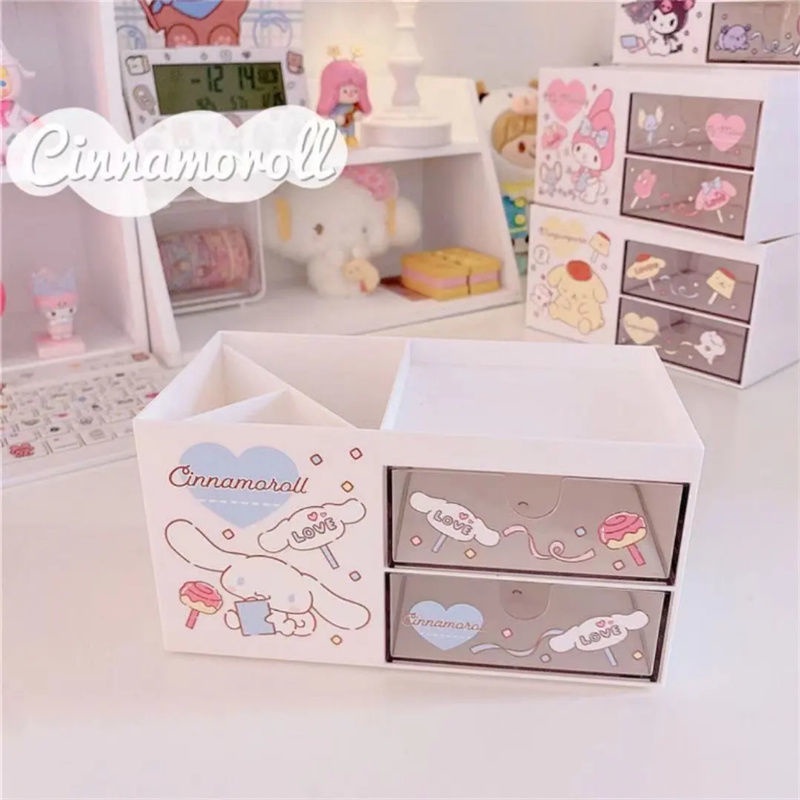 Hộp đựng bút hai tầng dạng ngăn kéo phong cách Nhật Bản dễ thương