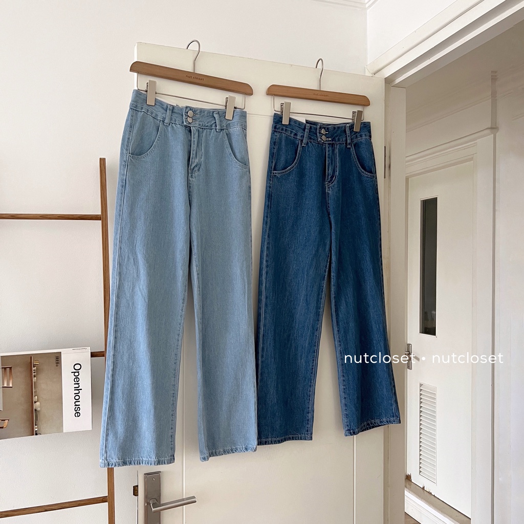 Quần jeans 2 cúc ống rộng (M8078) _ Q0121 | BigBuy360 - bigbuy360.vn