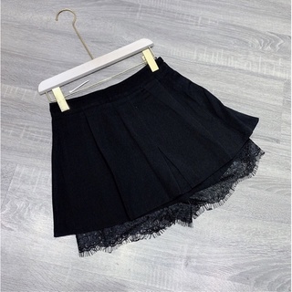 Quần giả váy xếp ly phối ren Bigsize