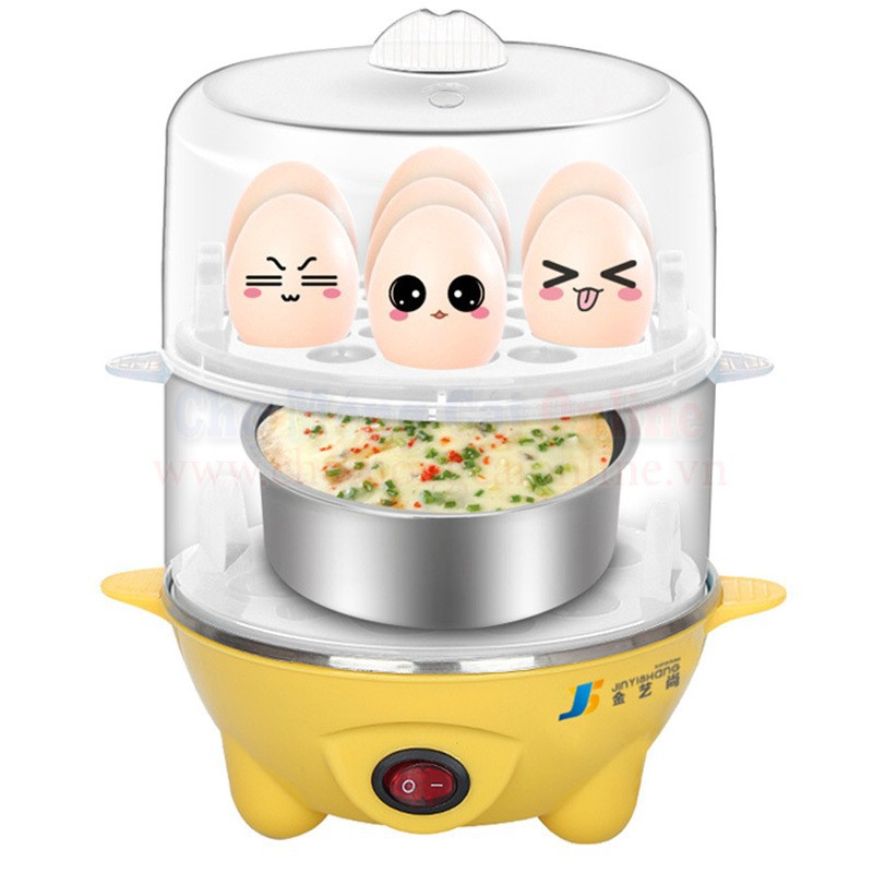 ( hàng loại 1 ) nồi luộc trứng và hấp thức ăn siêu tốc 2 tầng,  máy luộc trứng  siêu tốc chỉ với 7 phút