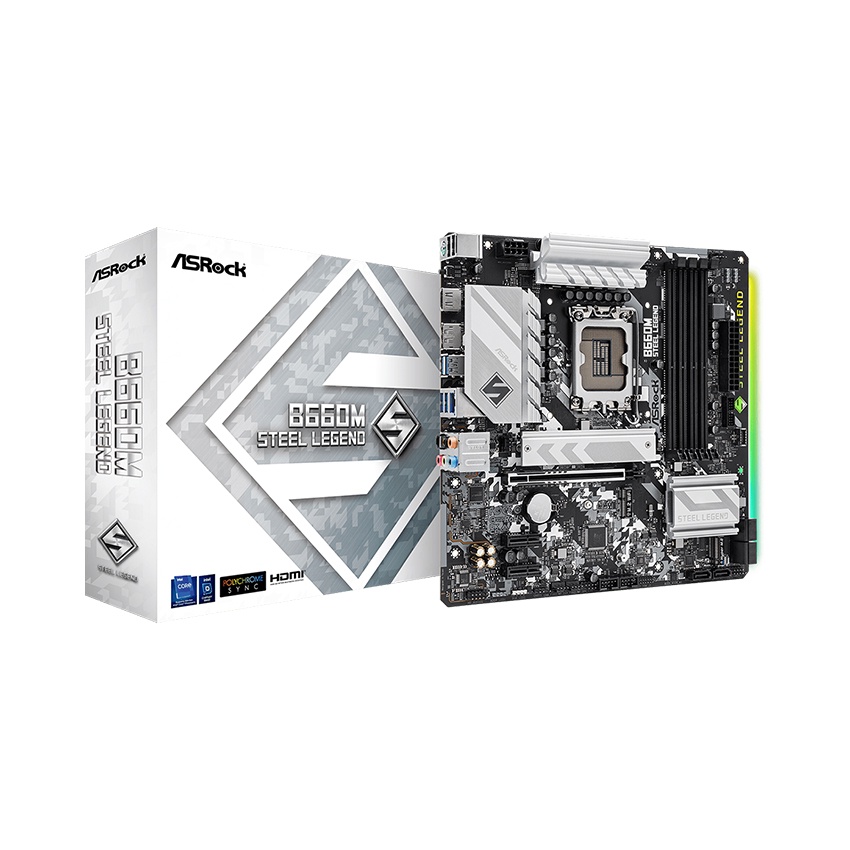 Mainboard ASROCK B660M STEEL LEGEND (Intel B660, Socket 1700, M-ATX, 4 khe RAM DDR4)[DLC]
