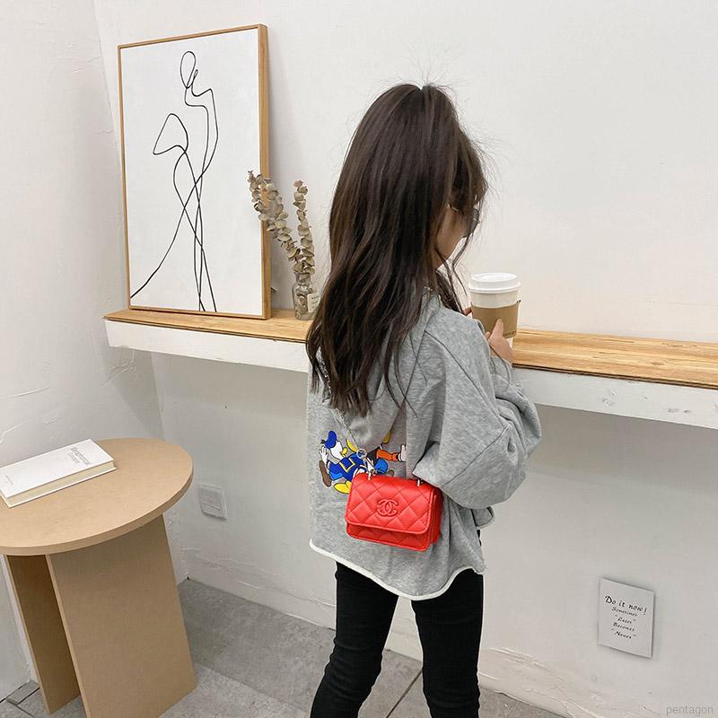 Children Hasp Design Cross-body Handbag Fashion Girls Kids Cute PU Shoulder Messenger Bag