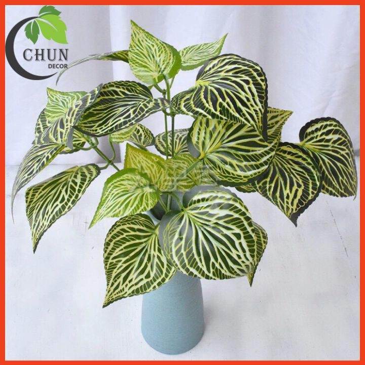 Chậu cây giả, chậu ngọc ngân sọc vằn để bàn, kệ tủ, giá sách, làm đạo cụ chụp ảnh
