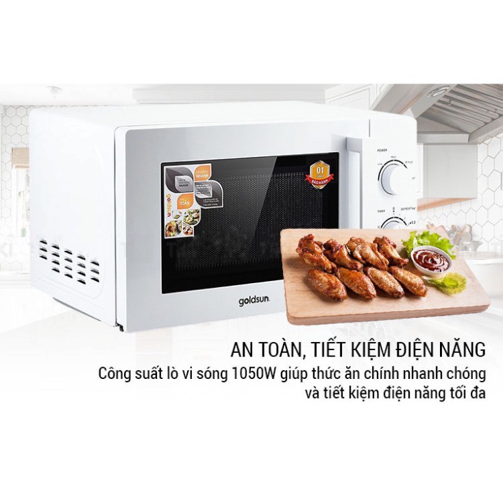 Lò vi sóng điện tử Goldsun CK2402 20L và Lò vi sóng cơ Goldsun CK1105 20L tay cầm - Công suất 700W - Bảo hành 12 tháng