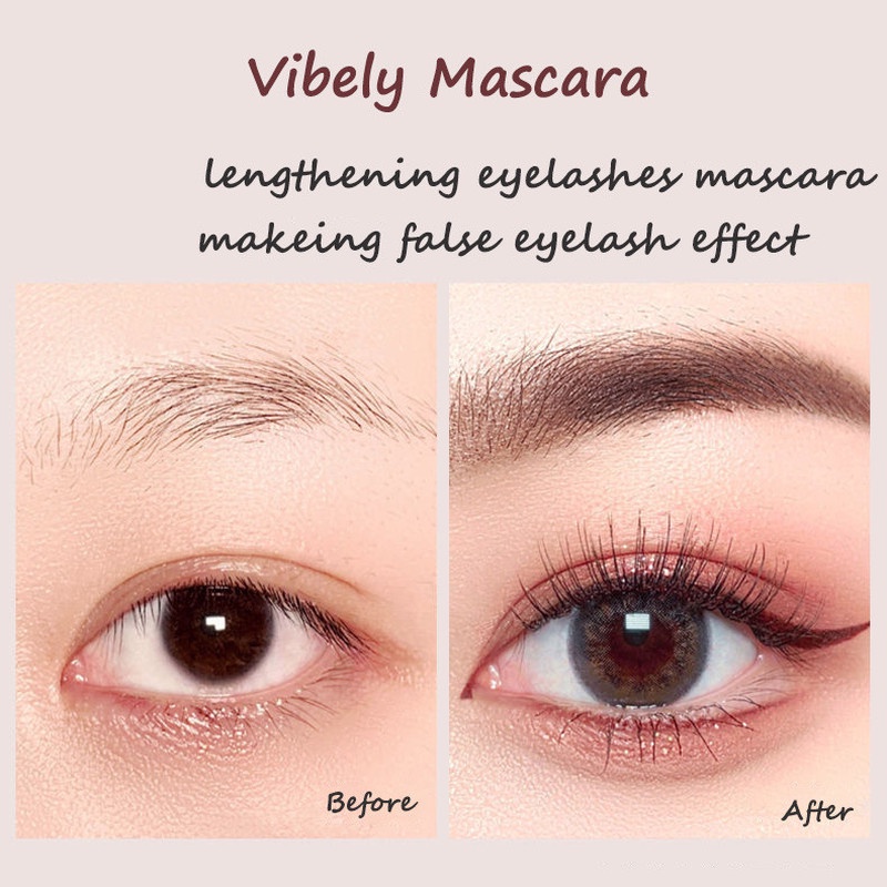 Mascara Chuốt Mi MJgigi 2 Màu Đầu Cọ Siêu Mảnh Chống Nước Lâu Trôi Không Nhòe