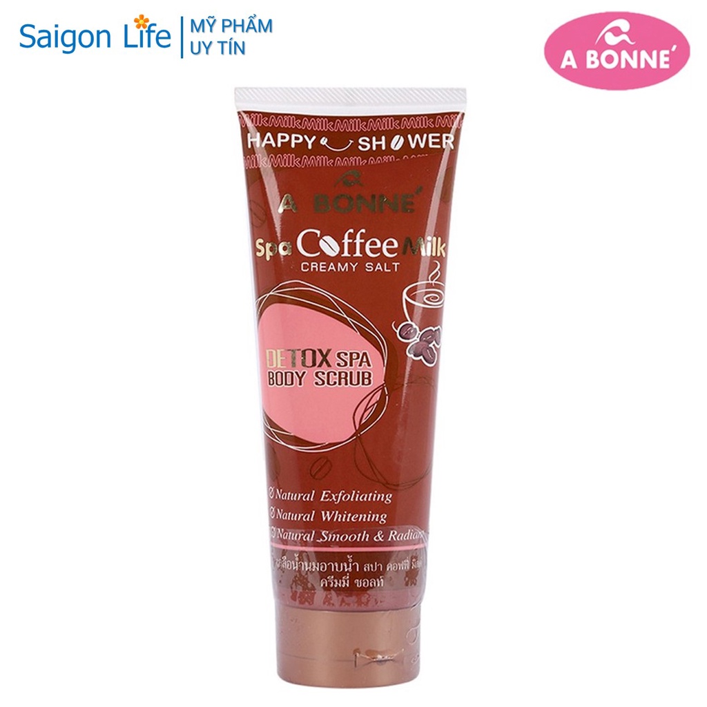 Muối Tắm Sữa Spa A Bonne Cà Phê Làm Trắng Da, Tẩy Tế Bào Chết A Bonne Spa Coffee Milk Creamy Salt 350g (Tuýp)