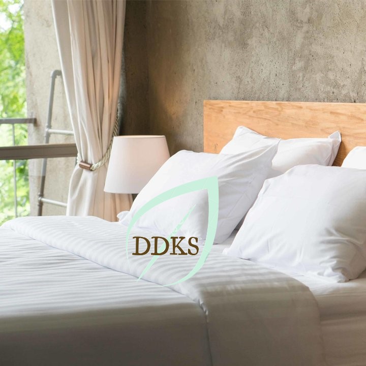 [ Nhập mã: KHAC20KM giảm ngay 20% ]Bộ drap giường khách sạn vải cotton S2.2T trắng sọc 3F cao cấp đủ size