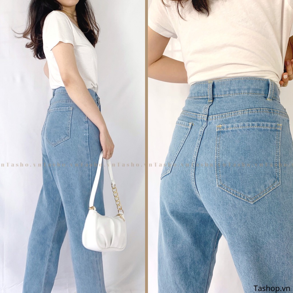 Quần Jean Nữ Ống Rộng Dáng Suông Phong Cách Ulzzang Hàn Quốc 420