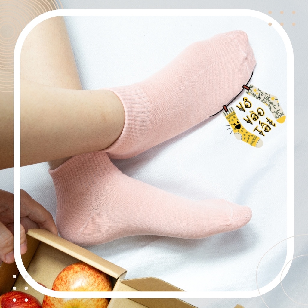 TẤT VỚ CỔ NGẮN NỮ BO CHUN CỔ TRƠN NHIỀU MÀU
