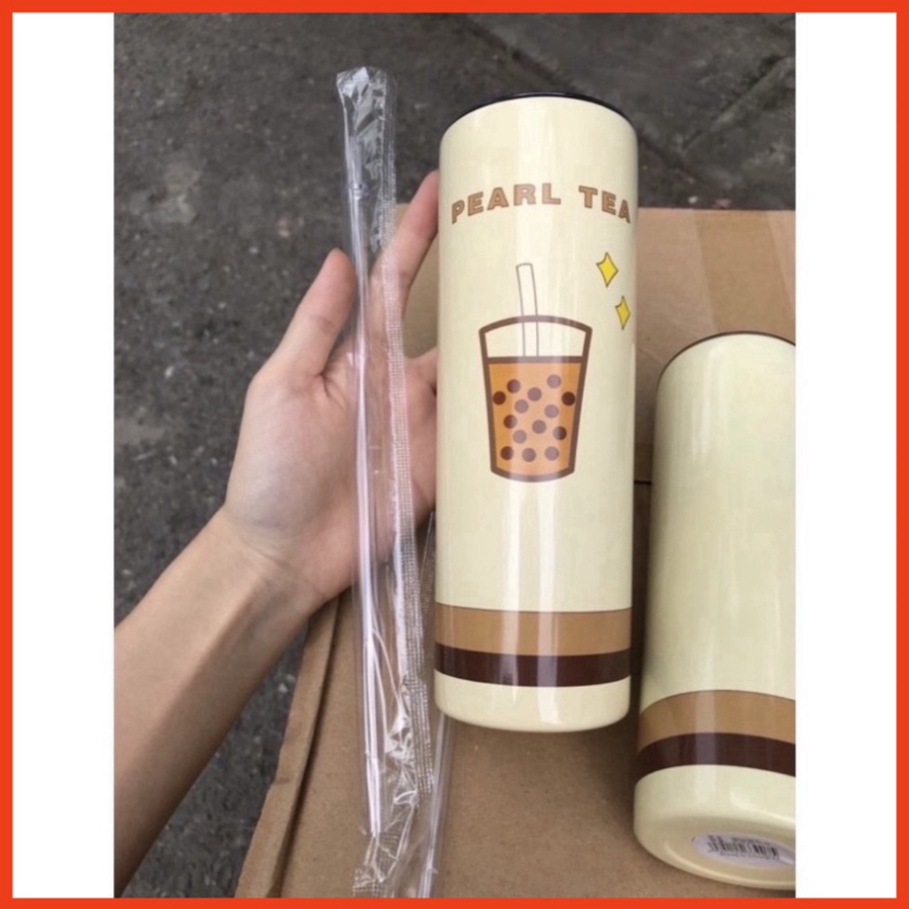 Ly giữ nhiệt Bình giữ nhiệt 650ml tặng kèm ống hút không bị toát mồ hôi