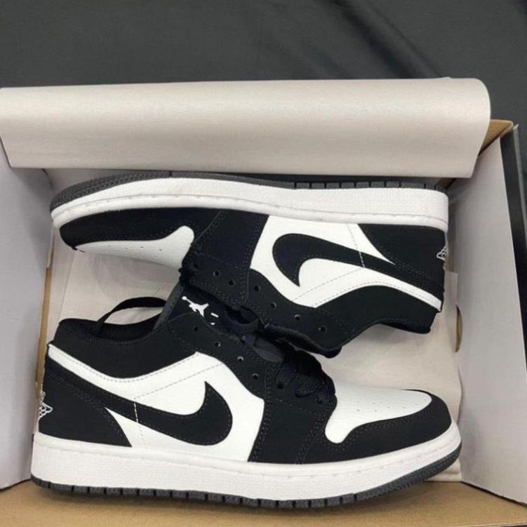 Giày Nike Jordan 1 Panda JD1 Cổ Thấp Đen Trắng Bản Da Nỉ, Giày Nam Nữ Thời Trang Đi Học Đi Chơi -KL*(e 💝 ☸️