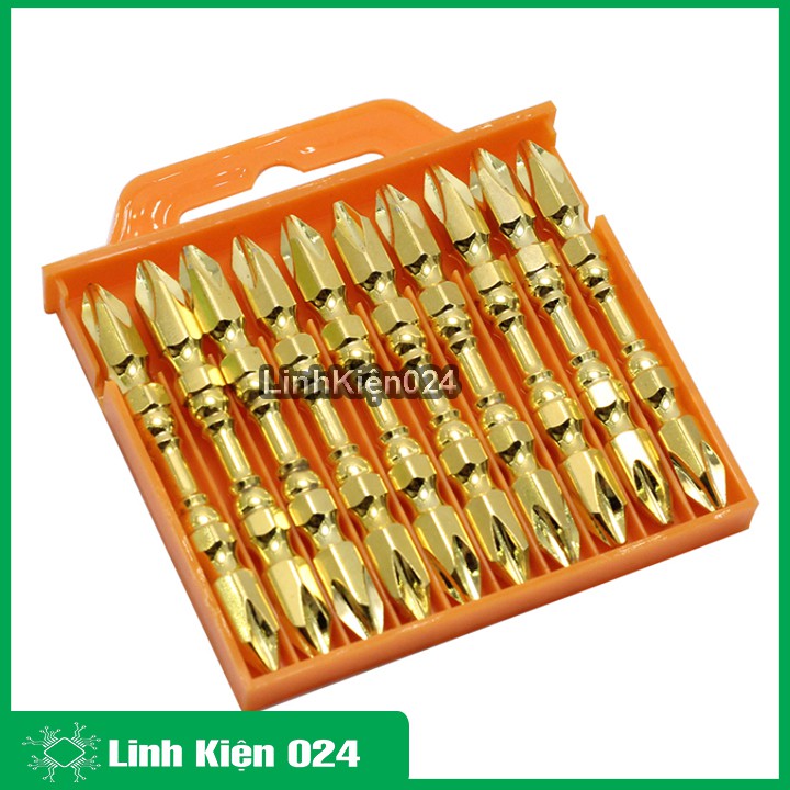 Hộp 10 Mũi Vặn Vít Mạ Vàng Cao Cấp