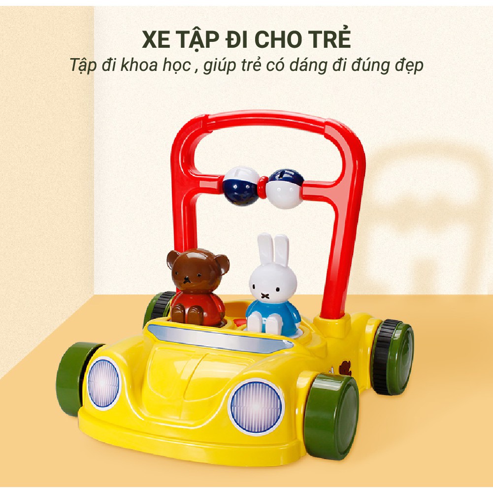 Xe tập chống trượt, hãm đà Miffy - BW01 giúp bé tập đi một cách khoa học và an toàn phát triển hệ vận động cho bé