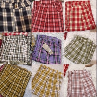Quần ống rộng culottes kẻ caro suông dài - Quần Tây Nữ