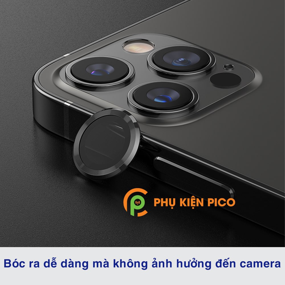 Cường lực mắt camera Iphone 12 Pro có viền kim loại nhiều màu bảo vệ mắt camera cho Iphone 12 Mini
