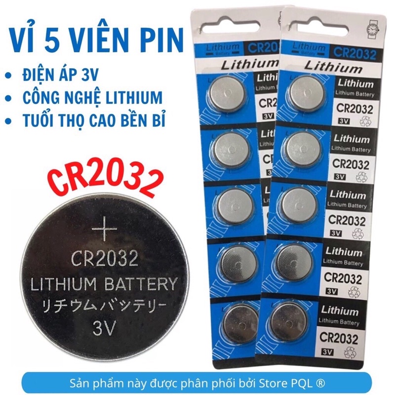 5 Viên Pin Cmos 2032 Pin Cmos CR2032 Lithium 3V hàng chất lượng cao dùng cho nhiều thiết bị điện tử.