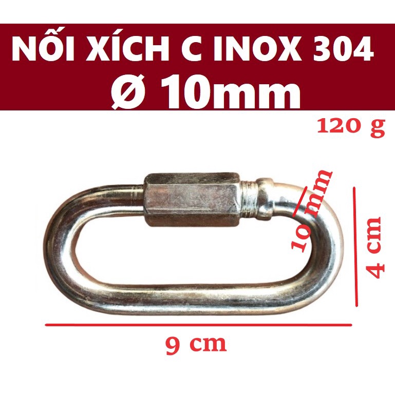 Nối xích C Sắt, INOX [ Ø 10mm ]