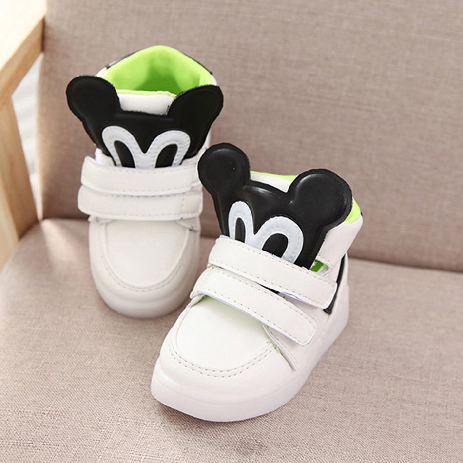 Giày Thể Thao Có Đèn Led Họa Tiết Chuột Mickey Thời Trang Cho Bé