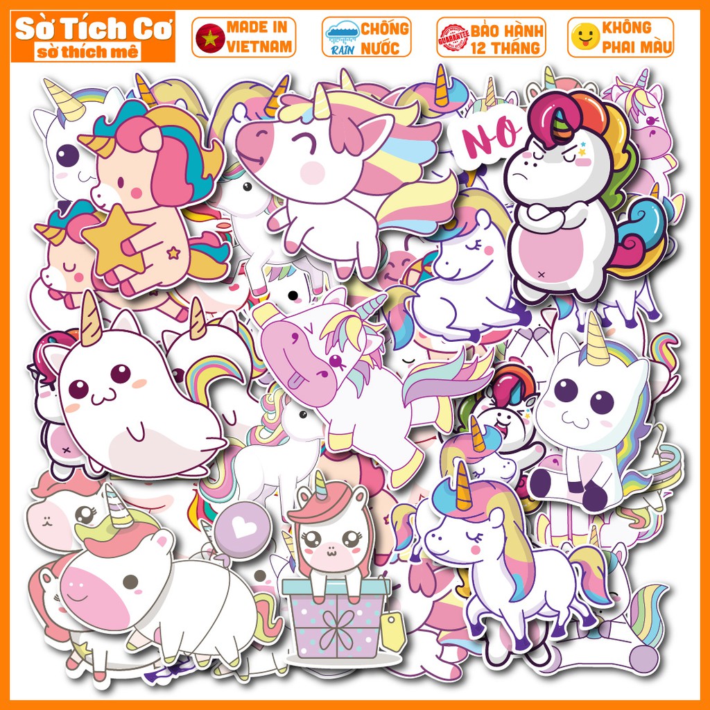 Unicorn dán điện thoại, laptop, mũ bảo hiểm, guitar, vali MSP: ST08