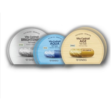 Combo 10 Mặt nạ dưỡng da BNBG Vita Cocktail Foil Mask 30ml X 10 ( AQUA, AGE, Brightening)