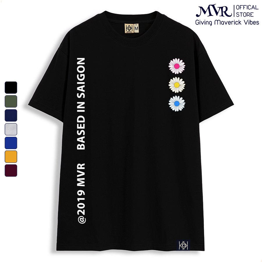 Áo Thun Phông Unisex In Hình Hoa Cúc Base On Saigon 2019 MVR Full Tag Oversize MVR KK3743