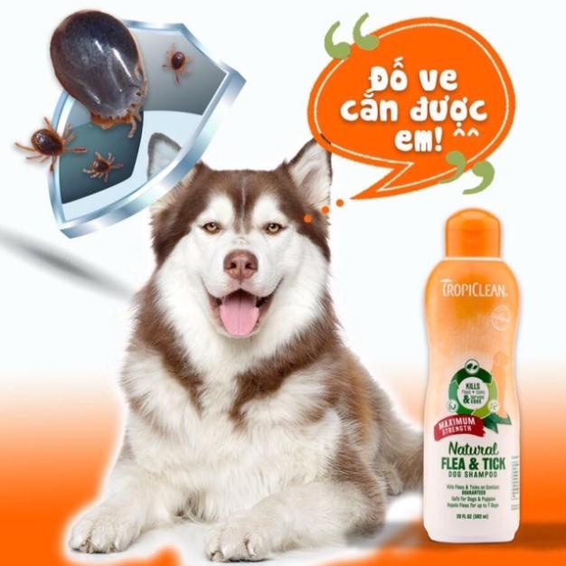 Sữa Tắm Trị Ve Bọ Chét TropiClean An Toàn 100% Thiên Nhiên