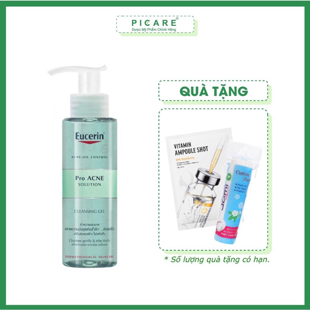 [CHÍNH HÃNG] Sữa rửa mặt dạng gel dành cho da nhờn mụn Eucerin Pro Acne Solution Cleasing Gel 200ml