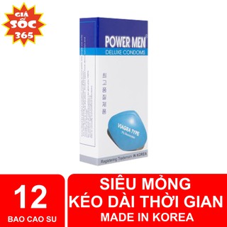 Bao cao su Power Men Viagra siêu mỏng kéo dài thời gian hộp 12 cái