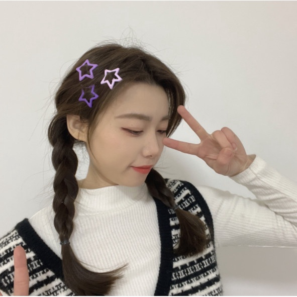 Bộ 3 kẹp tóc mái Hàn Quốc Pastel cute hottrend cặp tóc dạng bấm xinh đẹp giá rẻ