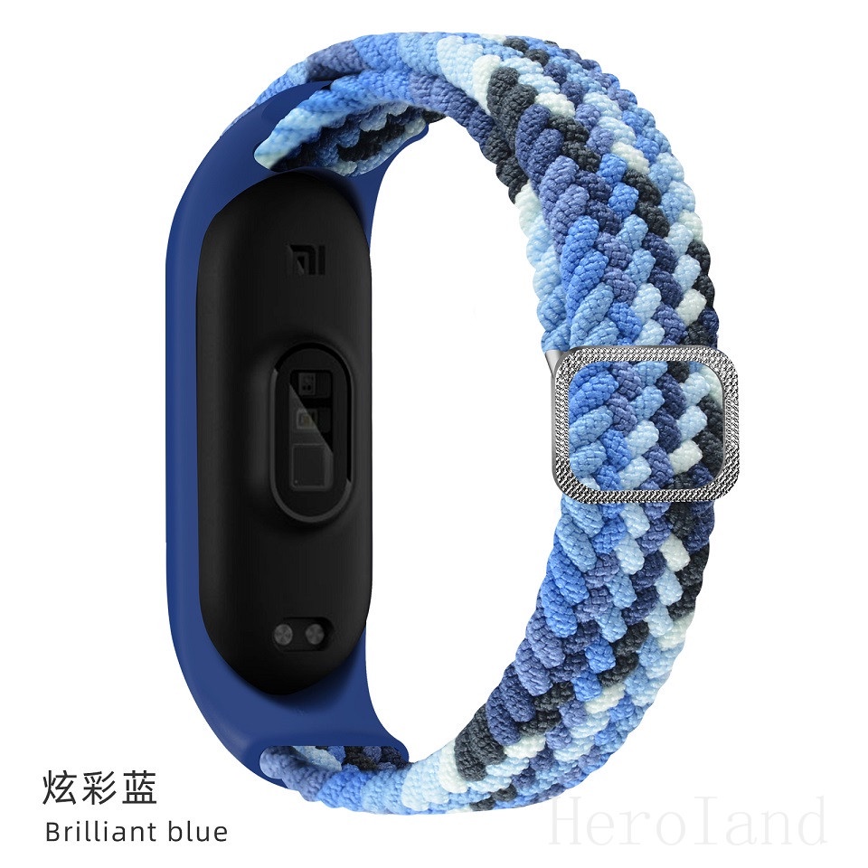 Dây Đeo Đồng Hồ Thông Minh Bằng Nylon Bện Co Giãn Cho Xiaomi mi band 7 6 5 Miband 5 6 7
