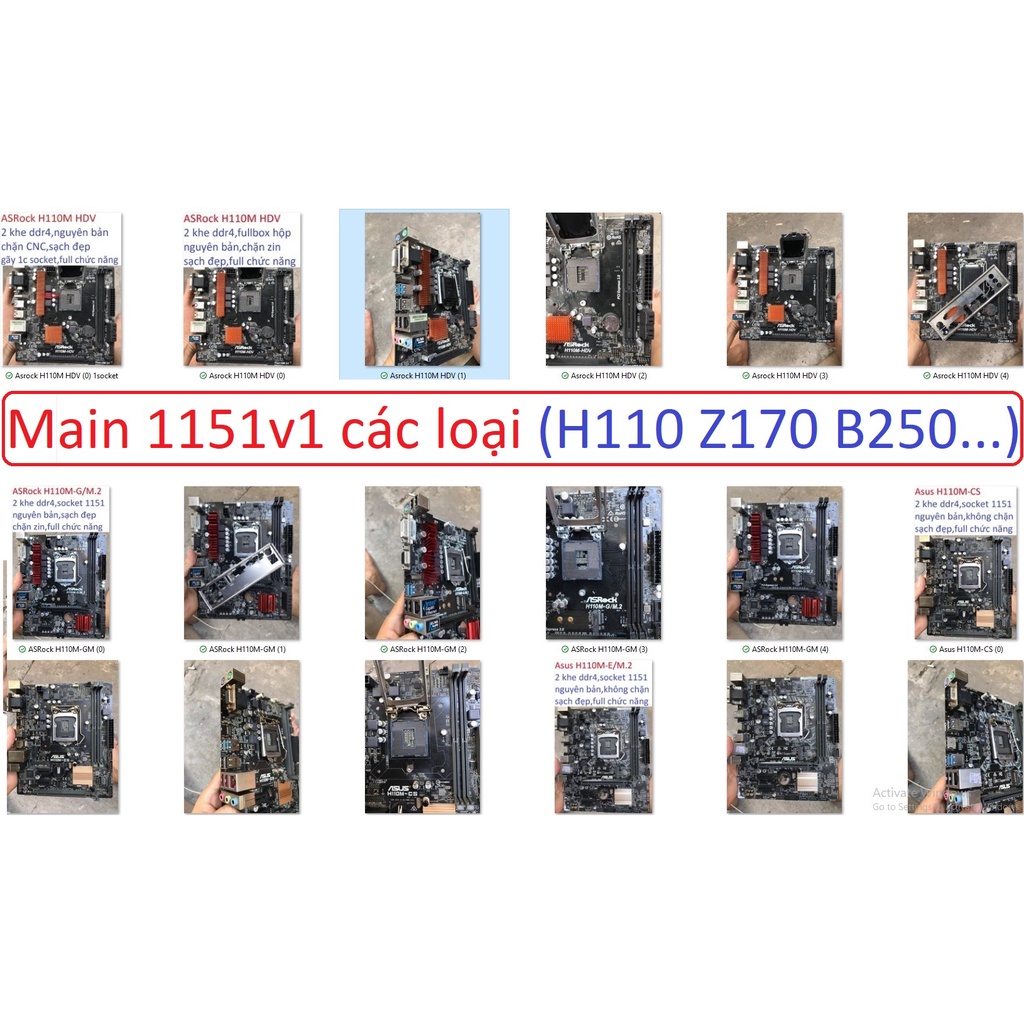 bo mạch chủ asus giga msi Asrock STRIX Z270H GAMING H170M H110M HDV R3.0 DS2 VD Plus H170 Pro4 Hyper main 1151 v1 PC all