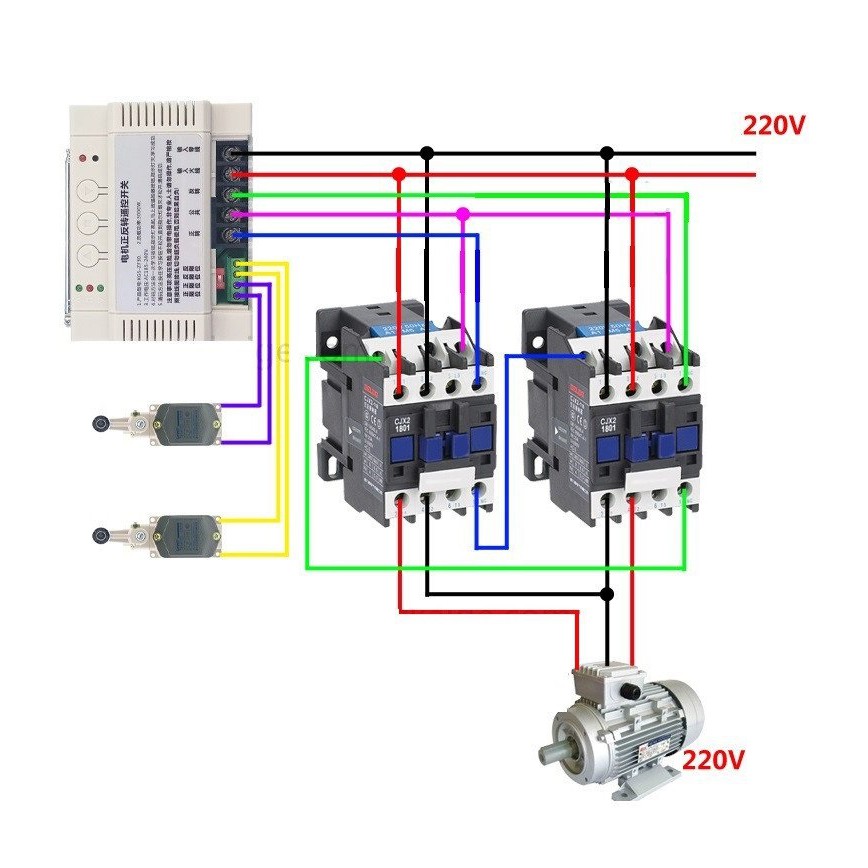 Bộ mạch điều khiển từ xa đảo chiều động cơ 220V xa 100m