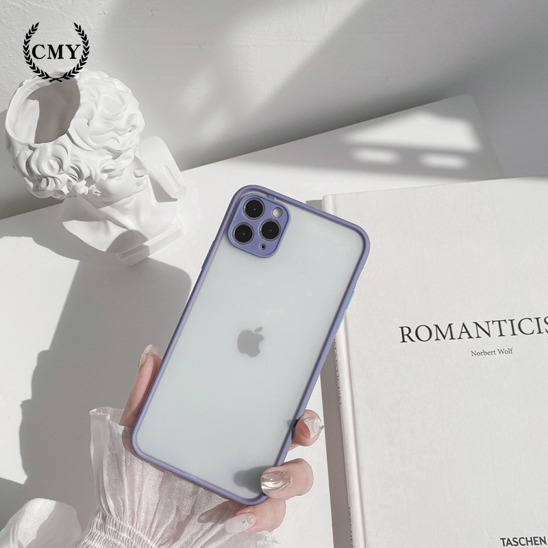 Ốp điện thoại trong mờ viền khác màu độc đáo đẹp mắt cho iPhone11/11Pro 11pro Max X XR XS XS MAX 7 8 plus SE | BigBuy360 - bigbuy360.vn