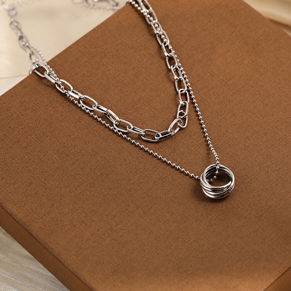 Vòng cổ hai lớp phong cách hip hop đơn giản thời trang