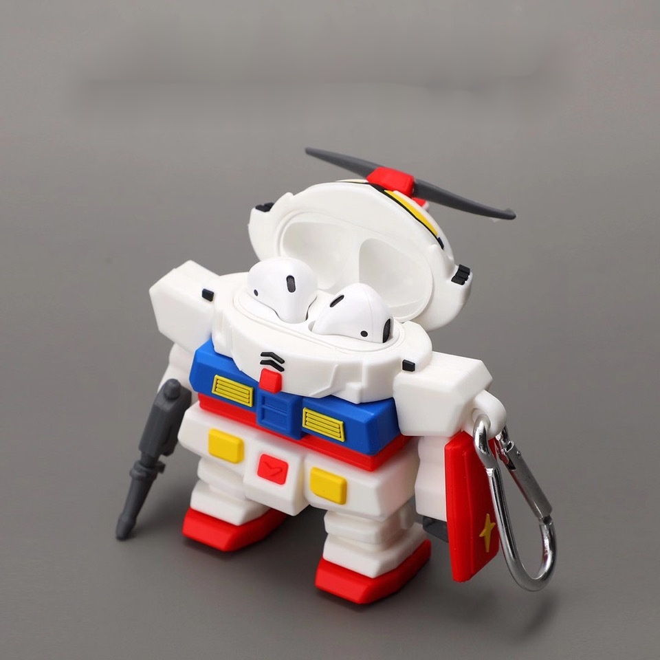 Vỏ Bảo Vệ Hộp Sạc Tai Nghe Bluetooth Bằng Silicon Họa Tiết Hoạt Hình Gundam Cho Airpods 1 2 Pro