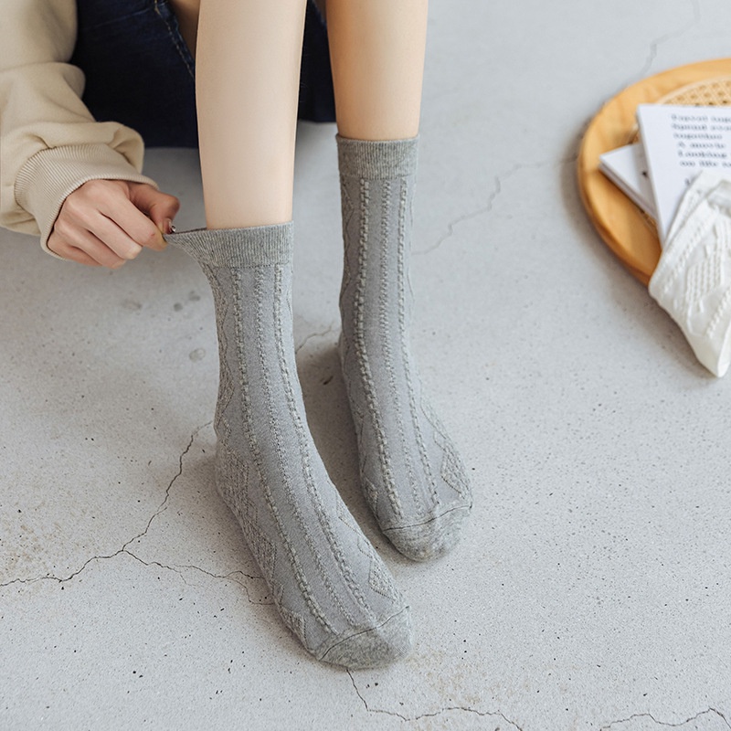 Vớ Cotton Cổ Cao Vừa Phong Cách Retro Nhật Bản Thời Trang Mới