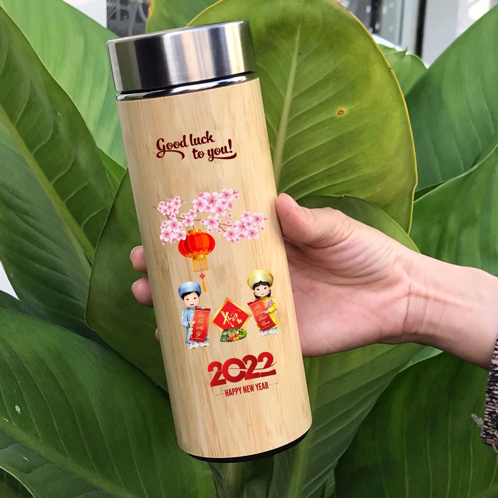 Bình Giữ Nhiệt Vỏ Tre 450ml [ In Ấn Và Thiết Kế Hình Cung Hoàng Đạo Kèm Tên , ChiPi Dễ Thương Lại Không Sợ Đụng Hàng ]