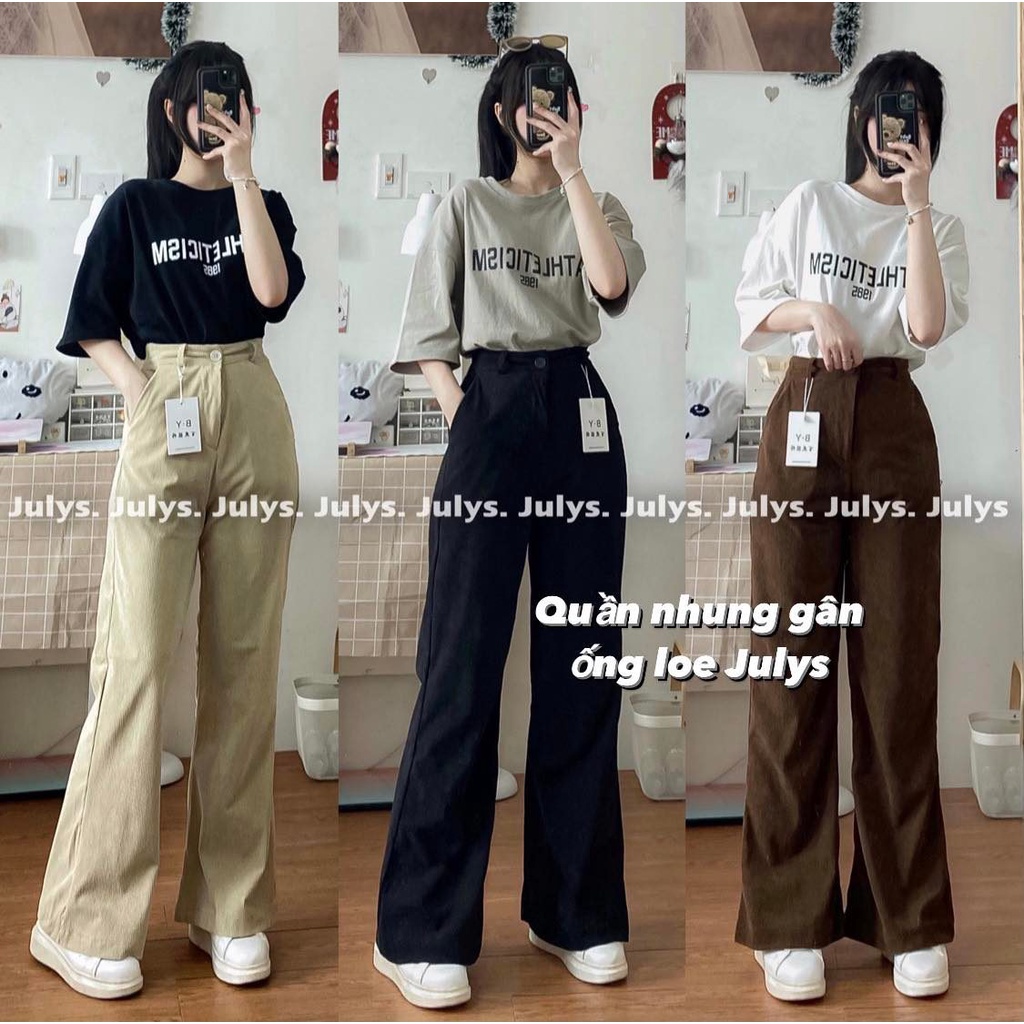 Quần nhung gân ống LOE JULYS (ảnh THẬT kèm video)