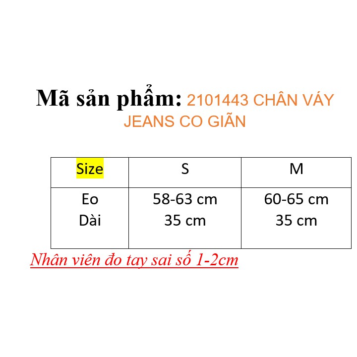 2101443 Chân váy jeans nữ ulzzang có giãn chất jeans mềm body tôn dáng thời trang basic | BigBuy360 - bigbuy360.vn
