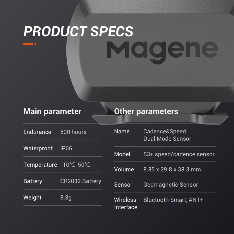 Cảm biến tốc độ xe đạp bluetooth Magene S3 ANT +