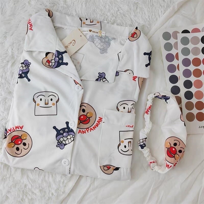 Bộ ngủ pijama gấu Anpannam kate lụa loại 1 yêu luôn