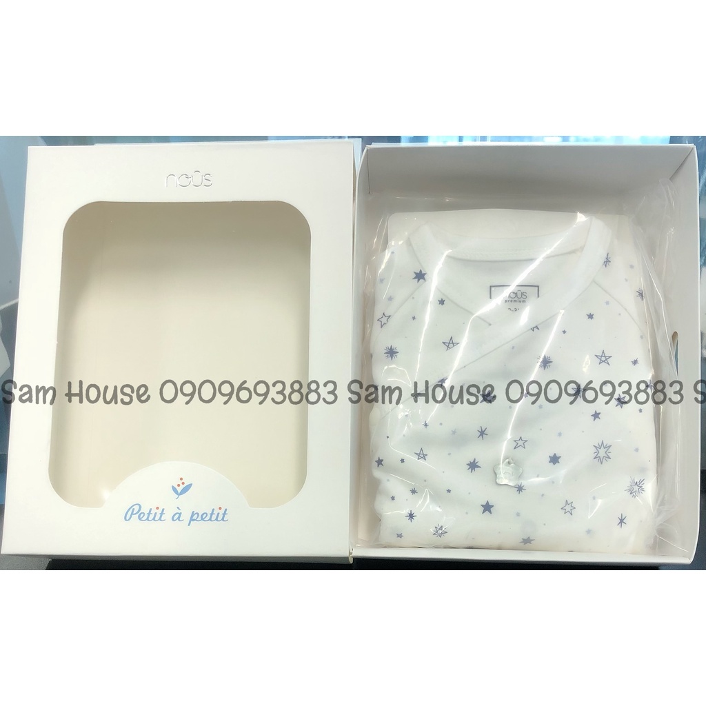 NOUS 2022 - Bodysuit dài tay họa tiết hoa nhí xanh, hồng cho bé