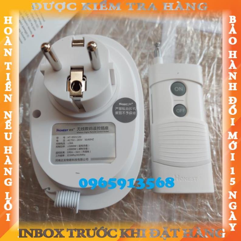 Ổ cắm điều khiển từ xa công suất lớn Honest 9501czd ( 220v 30A) có học lệnh (2 chân thông dụng) hoangthi