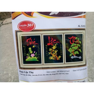 Tranh thêu chữ thập Phúc lộc thọ 53537 51*72*3cm