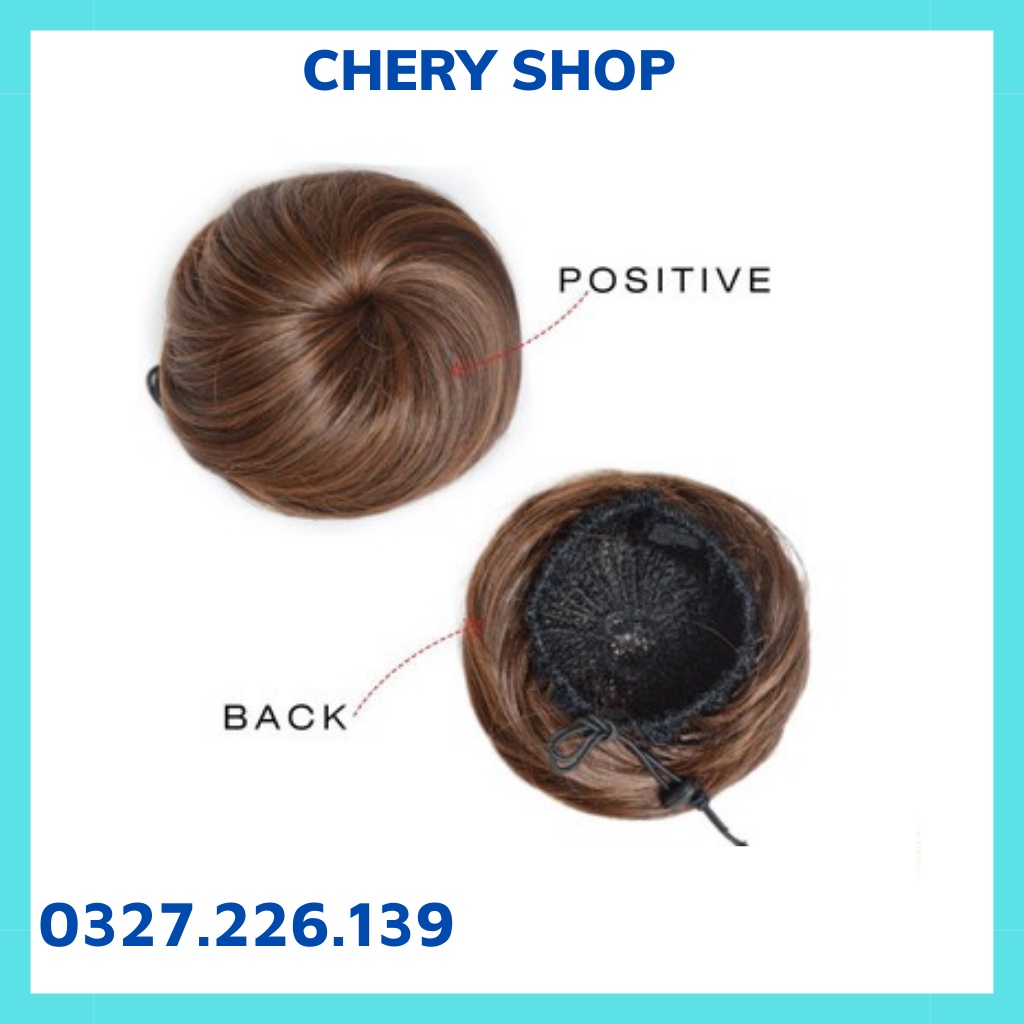 Tóc giả búi 💄 FREESHIP ❤️ ❤️ búi tròn tự nhiên làm bằng sợi tơ cao cấp