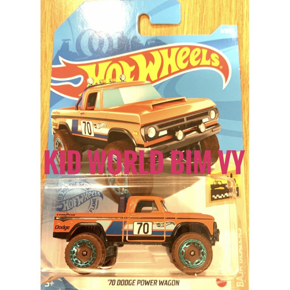 freeship Xe mô hình Hot Wheels basic Bán tải '70 Dodge Power Wagon GTB58.